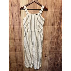 Ann Taylor Loft Petite Linen Pinstripe Jumpsuit